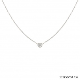 Tiffany & Co. Diamond Elsa Peretti Platinum Pendant 0.17ct